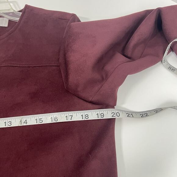 Marc New York Andrew Marc Faux Suede Collarless Coat Size M Burgundy Snap - Picture 9 of 10